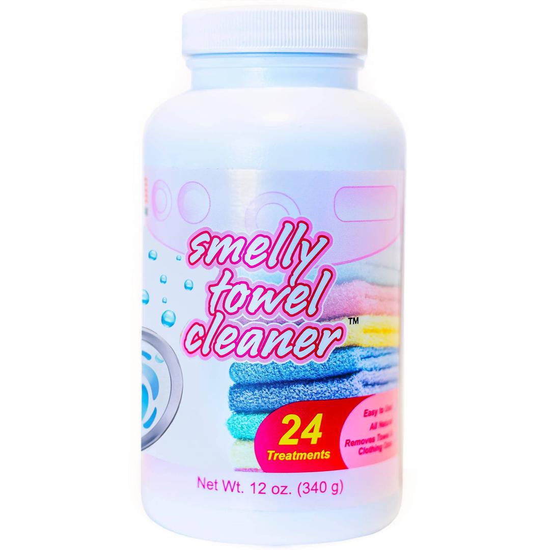 Smelly Towel Cleaner — all-natural, light garden scent, 24 treatments, 12 oz bottle